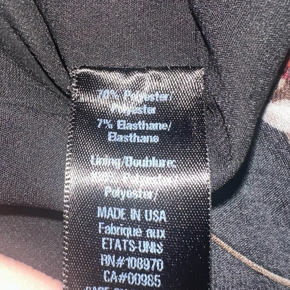 Zac Posen Womens Floral Chiffon Layered VNeck Dress Black Size 0 Sleeveless - Picture 11 of 15